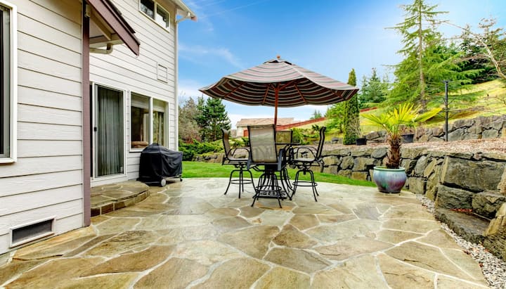 Beautifully Textured and Patterned Concrete Patios in Queens, New York area!